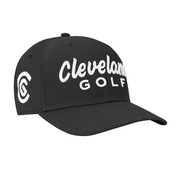 NEW Cleveland Golf Structured Adjustable Hat Cap - Black / White