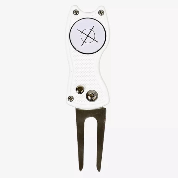 NEW Club Champ Metal Divot Tool w/ Magnetic Ball Marker - White