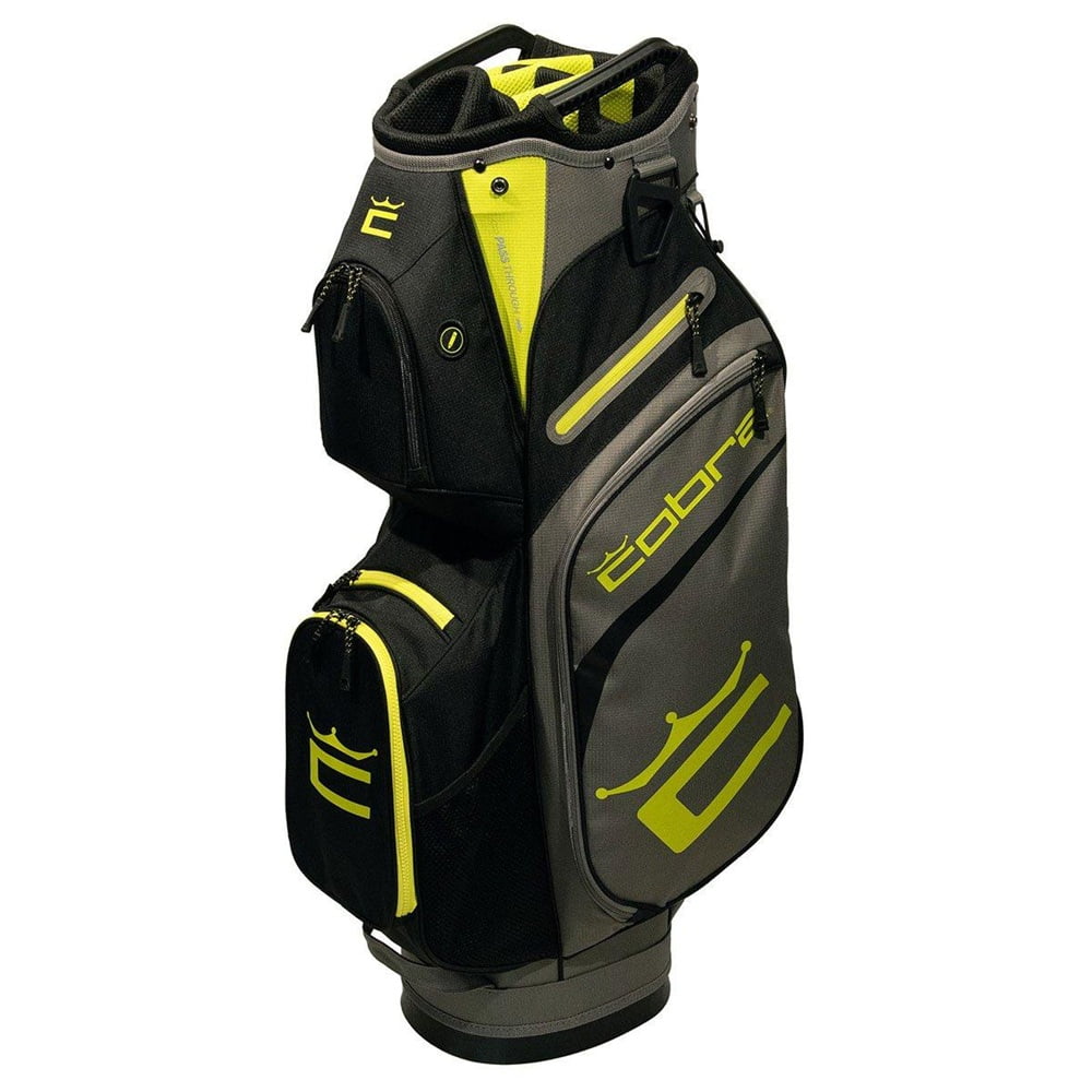 NEW Cobra Golf Men's Speedzone-S Cart Bag 14-Way Top - Black / Grey / Yellow