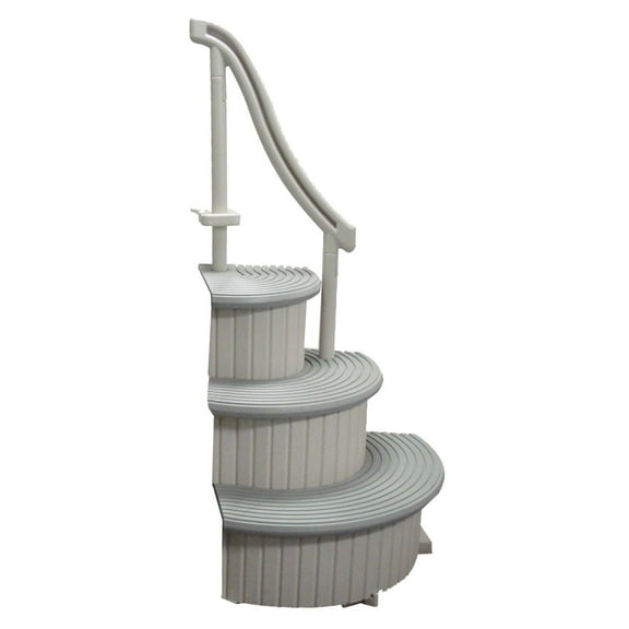 NEW Confer CCXIG2 Grey Curve 3-Step In Ground Swimming Pool Entry Steps Add On