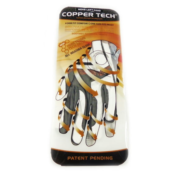 NEW Copper Tech White/Grey Men s All Weather One Size Fits All Golf Glove