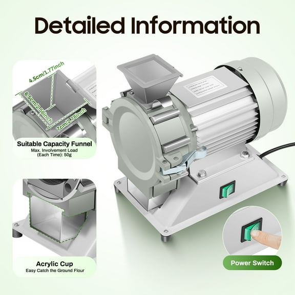 NEW Crusher Pulverizer Micro Plant Grinder Grinding Machine 110V 1400r/min