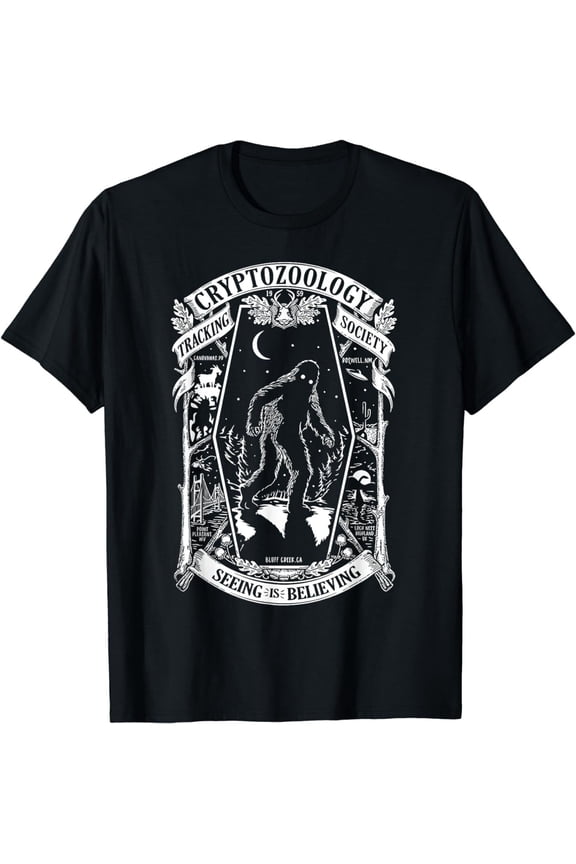 NEW Cryptozoology Bigfoot Mothman Cryptid Loch Ness Gift T-Shirt - MADE IN USA