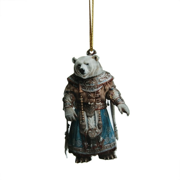 NEW Cute Polar Bear Christmas Scene Decoration Christmas Hanging Decoration House Christmas Decoration for Gift