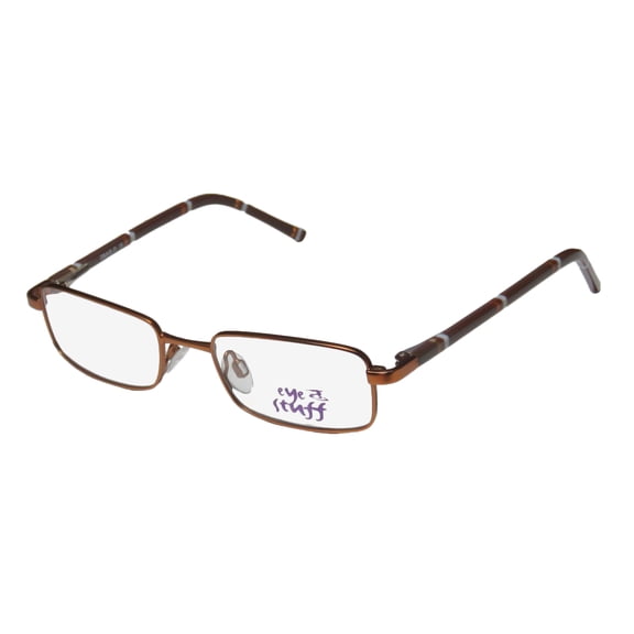 NEW D&A EYESTUFF IE206 STRIPE UNISEX/BOYS/GIRLS/KIDS DESIGNER FULL-RIM COPPER / BROWN / LIGHT BLUE FASHION ACCESSORY FRAME DEMO LENSES 44-16-125 SPRING HINGES EYEGLASSES/EYEWEAR