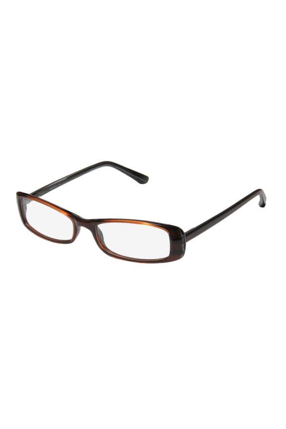 NEW D&A POP WOMENS/LADIES DESIGNER FULL-RIM BROWN / GRAY AUTHENTIC LIGHT STYLE PLASTIC ARMS FRAME DEMO LENSES 50-16-140 SPRING HINGES EYEGLASSES/EYE GLASSES