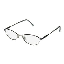 NEW D&A REMBRANT WOMENS/LADIES DESIGNER FULL-RIM GUNMETAL / BLUE LIGHT WEIGHT POPULAR SHAPE HIP FRAME DEMO LENSES 51-17-135 SPRING HINGES EYEGLASSES/SPECTACLES