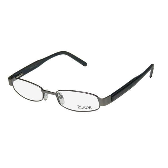 NEW D&A RIN MENS/WOMENS DESIGNER FULL-RIM GRAY / GLITTER BLUE SOFT NOSEPADS COMFORTABLE ADULTS HIP FRAME DEMO LENSES 51-19-140 FLEXIBLE HINGES EYEGLASSES/SPECTACLES