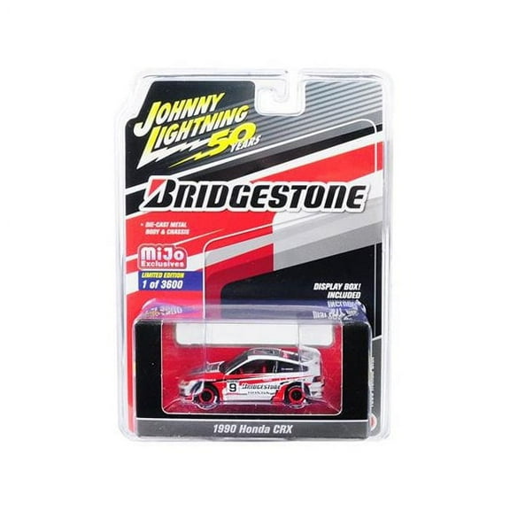 NEW DIECAST TOYS CAR JOHNNY LIGHTNING 1:64 50TH ANNIVERSARY - 1990 HONDA CRX BRIDGESTONE JLCP7199-24