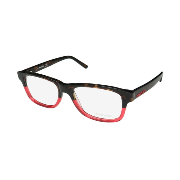 NEW DIESEL DL 5001 MENS/WOMENS DESIGNER FULL-RIM TORTOISE / RED FRAME DEMO LENSES 54-17-145 SPRING HINGES EYEGLASSES/EYE GLASSES