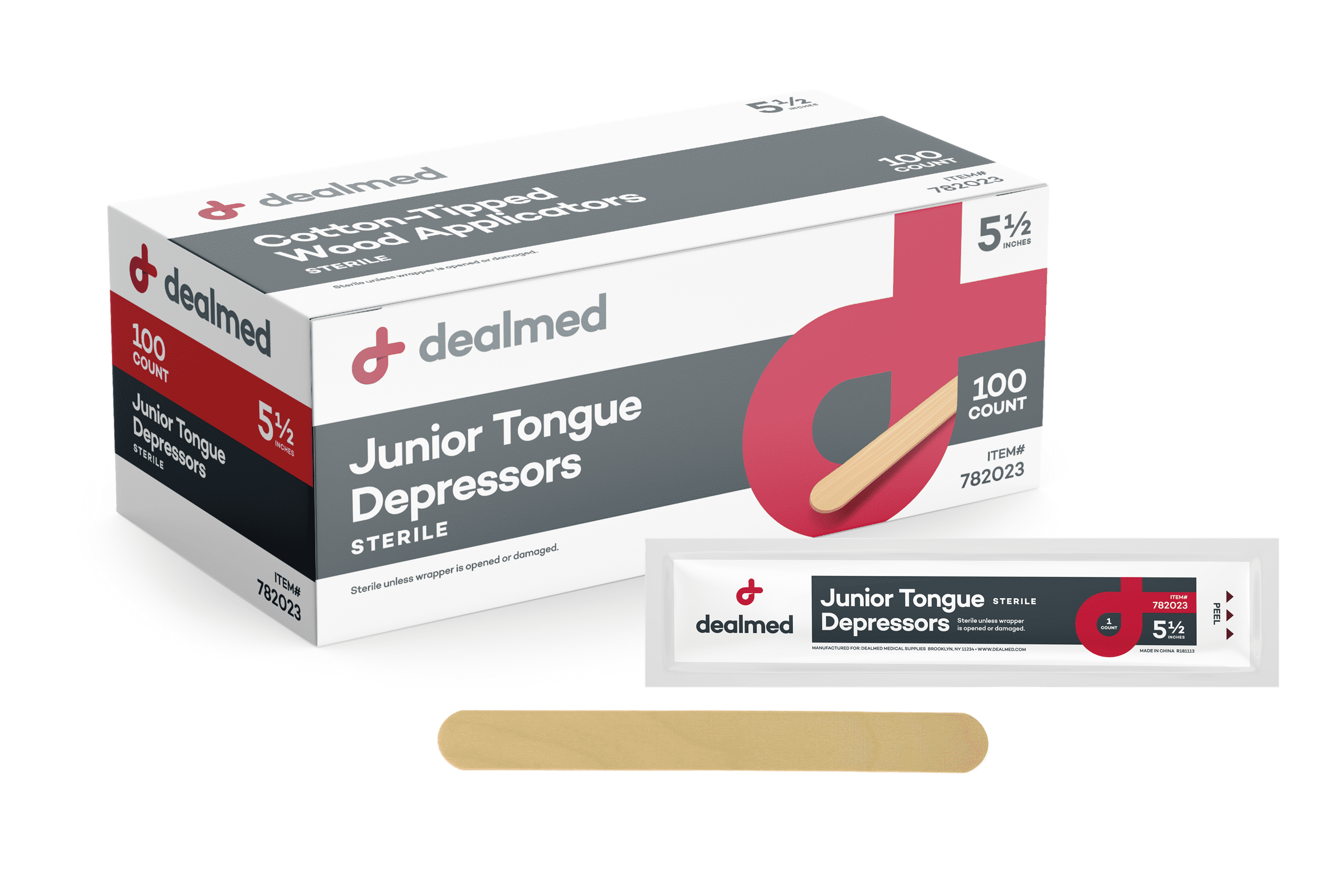 NEW Dealmed 5.5" Junior Tongue Depressors Sterile, Individually
