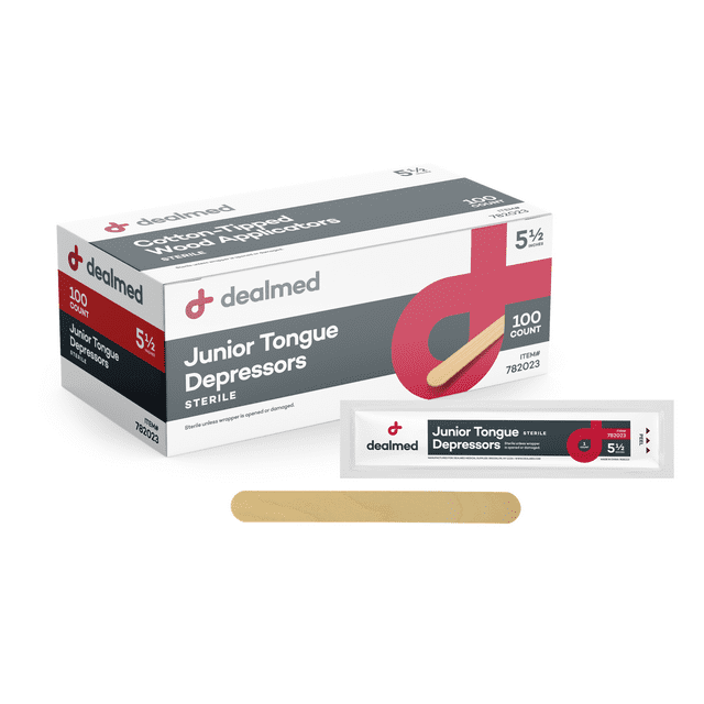 NEW Dealmed 5.5" Junior Tongue Depressors Sterile, Individually