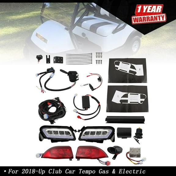 NEW Deluxe Plus LED Light Kit & Tail Light Kit Fit For Club Car Tempo Golf Cart