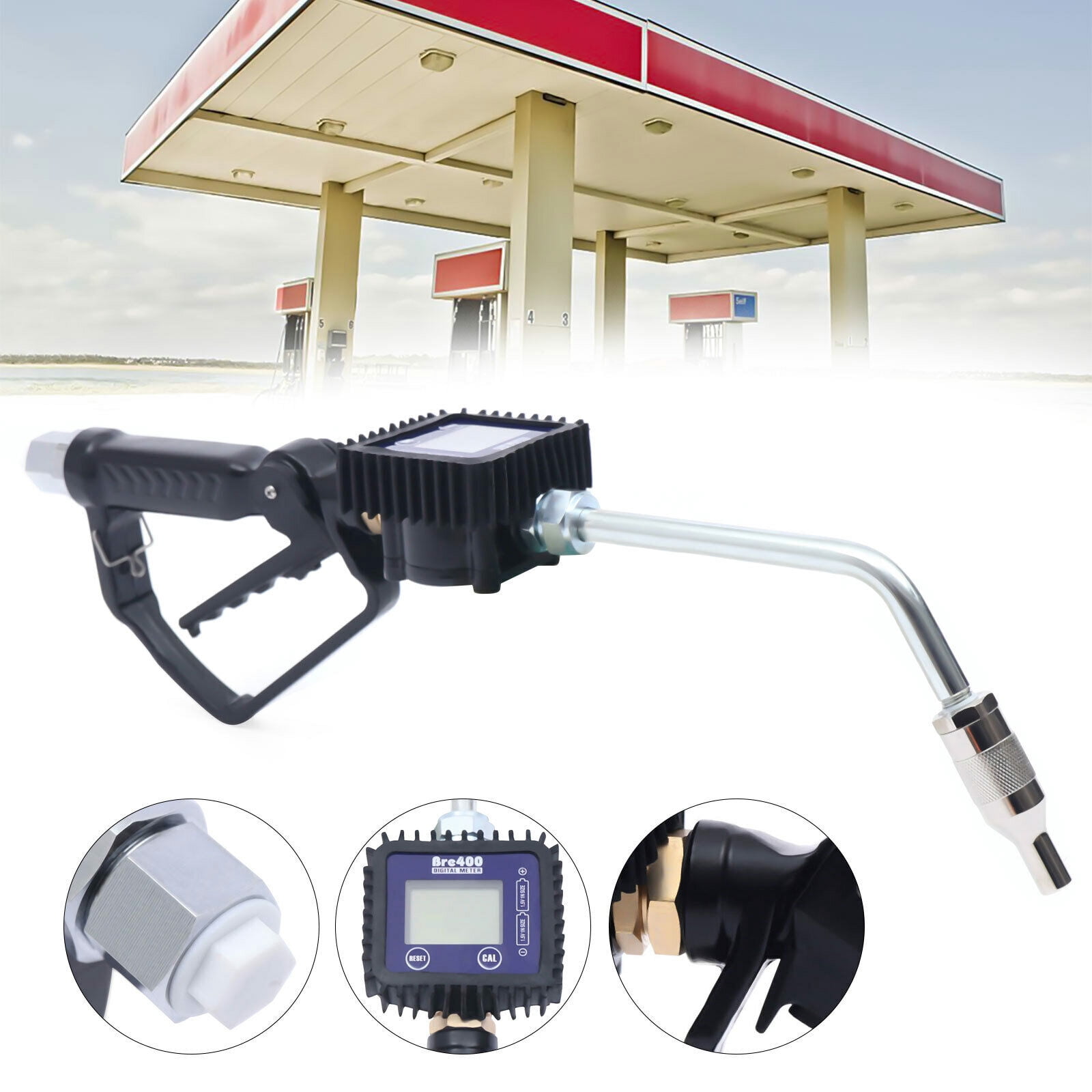 NEW Digital Oil Meter Gun Control Valve Oil Dispensing Gun Oil Transfer ...