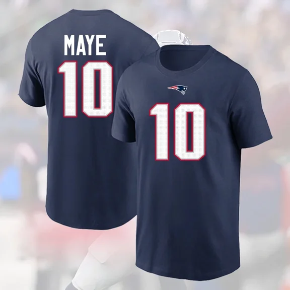 NEW! Drake Maye #10 New England Football Team 2025 Name & Number Gift For Fans T-shirt
