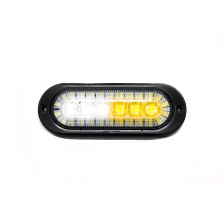 NEW - Dual Function Ultra Thin Flush Mount Amber Flasher Strobe with White LED DRL function