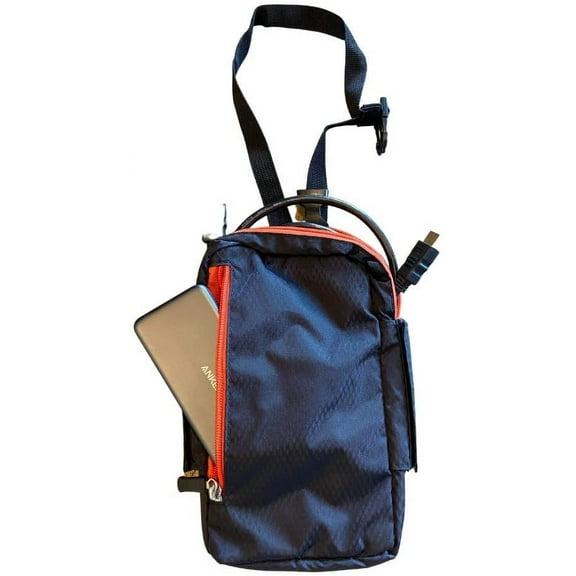 NEW Dynamo sports pouch, crutch bag, walker bag, wheelchair bag, black with orange zipper