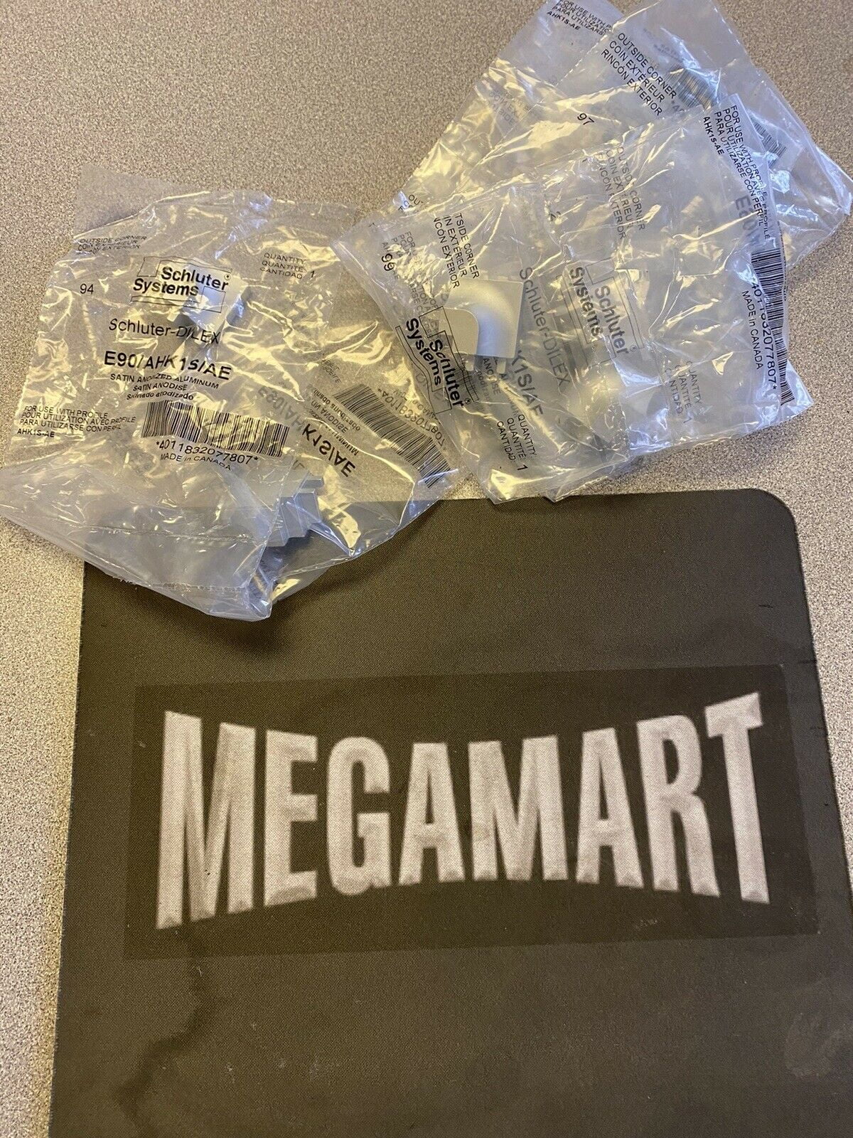 NEW  E90/AHK1S/AE Satin Anodized Aluminum Metal 90 Degree ( 10 PER LOT )