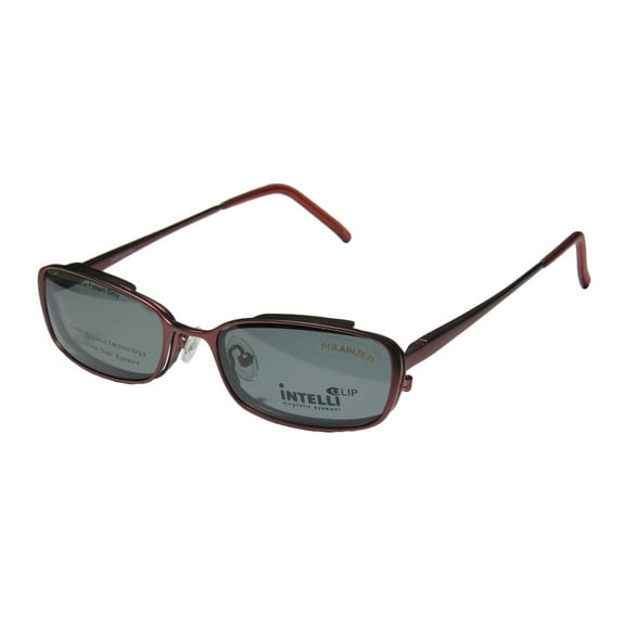 NEW ELITE COMFORTABLE CLIPON EYEWEAR 733 MENS/WOMENS DESIGNER FULL-RIM MAROON FRAME DEMO LENSES 51-17-135 SUNGLASS LENS CLIP-ONS SPRING HINGES EYEGLASSES/EYE GLASSES