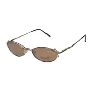 NEW ELITE STRASS CLIPON EYEWEAR INTELLI CLIP 749 WOMENS/LADIES DESIGNER FULL-RIM BROWN / GOLD FRAME DEMO LENSES 50-18-135 SUNGLASS LENS CLIP-ONS FLEXIBLE HINGES EYEGLASSES/EYEWEAR