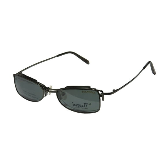 NEW ELITE TRENDY CLIPON EYEWEAR INTELLI CLIP 739 MENS/WOMENS DESIGNER HALF-RIM DARK GREEN FRAME DEMO LENSES 47-18-135 SUNGLASS LENS CLIP-ONS EYEGLASSES/EYEWEAR