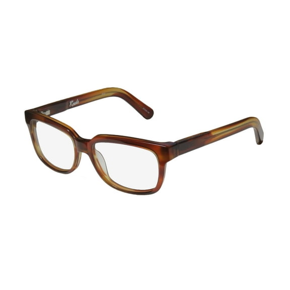 NEW ELIZABETH AND JAMES READE WOMENS/LADIES DESIGNER FULL-RIM AMBER BROWN ADULT SIZE BEAUTIFUL TRENDY FRAME DEMO LENSES 52-16-140 FLEXIBLE HINGES EYEGLASSES/EYEGLASS FRAME