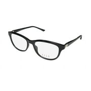 NEW ELLE 13448 WOMENS/LADIES CAT EYE FULL-RIM BLACK CAT EYE PREMIUM ACETATE STUNNING CLASSIC FRAME DEMO LENSES 52-17-135 EYEGLASSES/EYE GLASSES