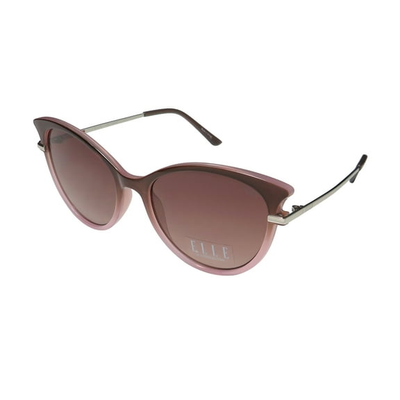 NEW ELLE 14899 WOMENS/LADIES CAT EYE FULL-RIM 100% UVA & UVB ROSE CAT EYE BUTTERFLY SHAPE FROM RETRO VINTAGE COLLECTION FRAME BROWN GRADIENT LENSES 55-18-140 SUNGLASSES/SHADES