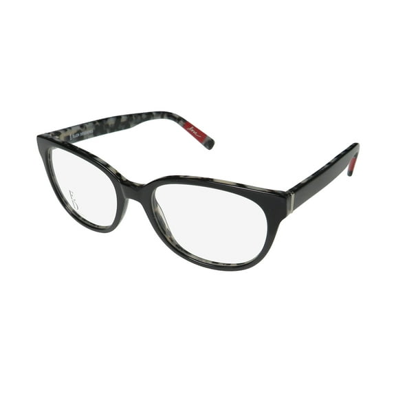 NEW ELLEN DEGENERES O-04 WOMENS/LADIES CAT EYE FULL-RIM BLACK TORTOISE FRAME DEMO LENSES 53-18-140 EYEGLASSES/EYEGLASS FRAME
