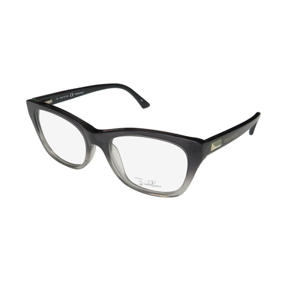 NEW EMILIO PUCCI 2708 WOMENS/LADIES CAT EYE FULL-RIM BLACK GRADIE FRAME DEMO LENSES 50-17-135 FLEXIBLE HINGES EYEGLASSES/EYEGLASS FRAME