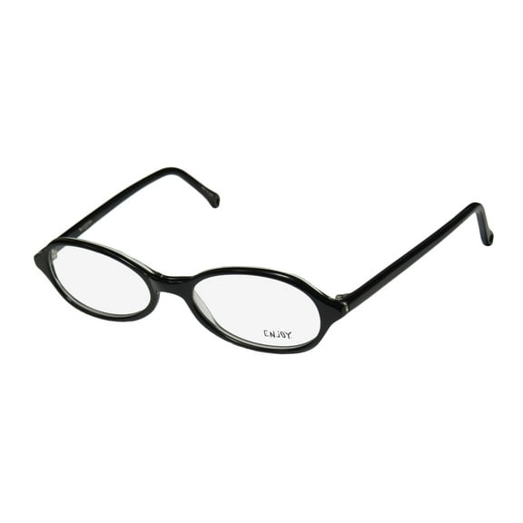 NEW ENJOY 2703 MENS/WOMENS DESIGNER FULL-RIM BLACK FRAME DEMO LENSES 50-17-140 EYEGLASSES/GLASSES