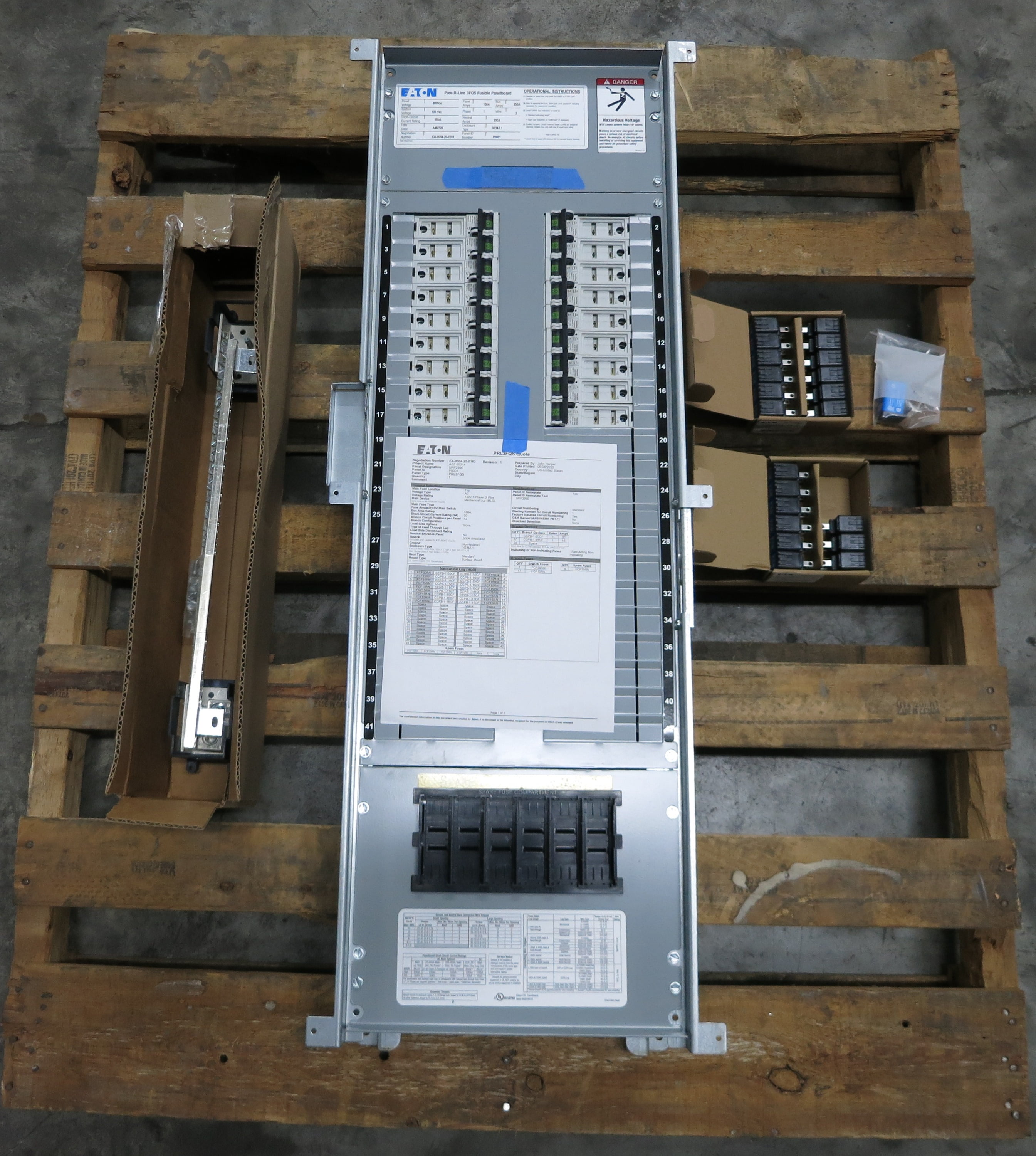 NEW Eaton PRL3FQS Fusible Panelboard 100A 120V 1PH MLO PowRLine PRL