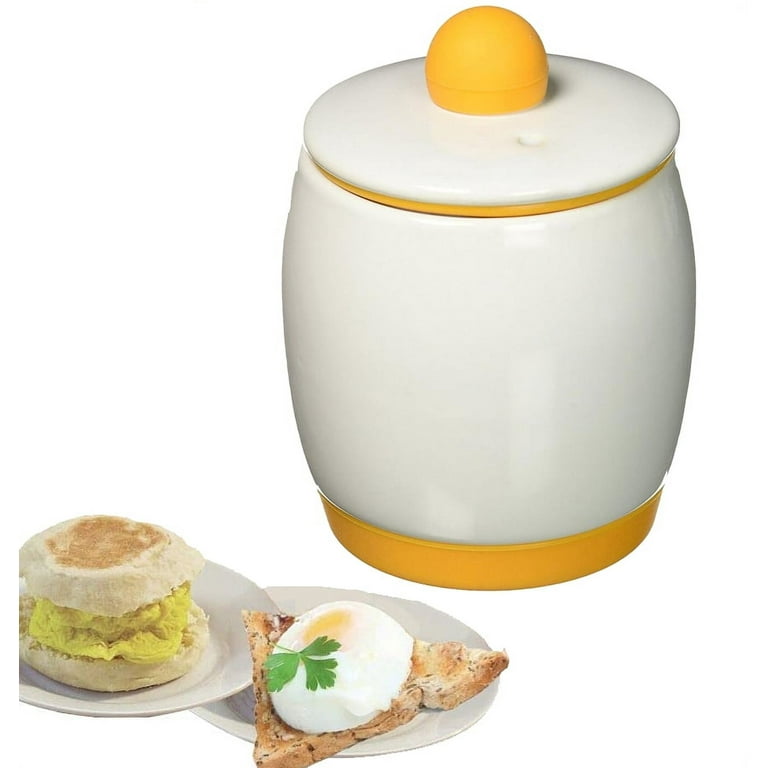 New Egg-tastic Microwave Egg Cooker & Poacher for Fast & Fluffy Eggs, Size: 7.76 x 4.72 x 4.72, White