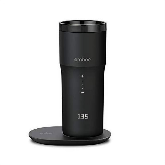 NEW Ember Temperature Control Smart Mug 2, 12 oz, Black, 3-hr Battery Life - App Controlled Heated Coffee Travel Mug - Improved Design