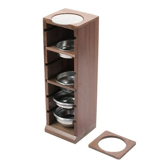 Espresso Coffee Filter Holder - Black Walnut, Powder Bowl Storage Rack, Handle Basket Rack B