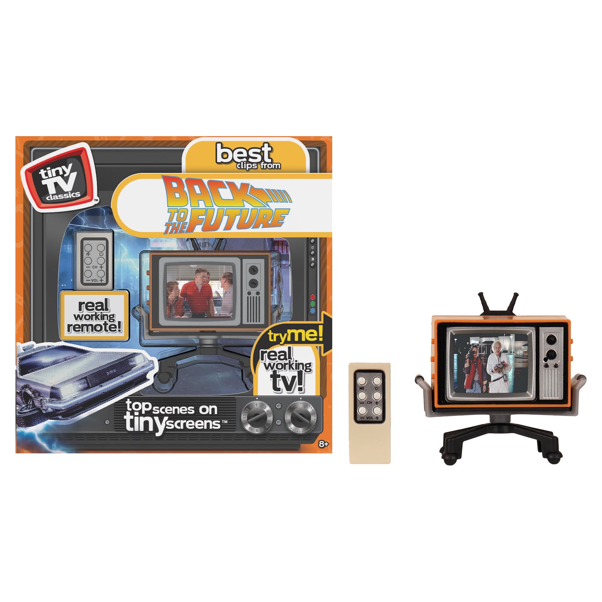NEW FALL '21 - Tiny TV Classics - Back to the Future Edition- Newest Collectible from Basic Fun - Watch top Back to the Future original movie scenes on a real-working Tiny TV (with working remote)! - image 1 of 12