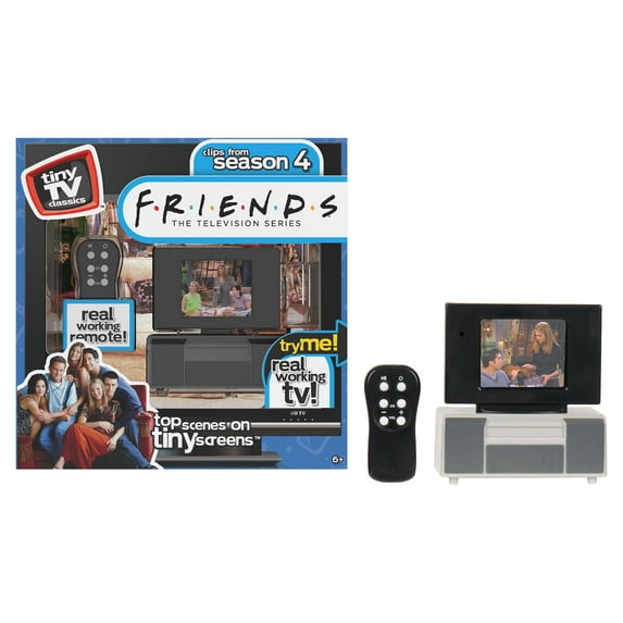 NEW FALL '21 - Tiny TV Classics - Friends Edition- Newest Collectible from Basic Fun - Watch top Friends scenes on a real-working Tiny TV (with working remote)!