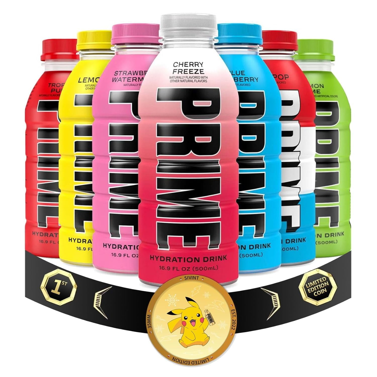 NEW FLAVOR! Prime Hydration Drink Variety Pack - 16.9 fl oz (7 Pack ...