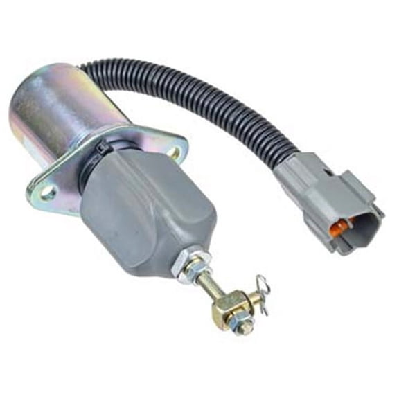 OEM Grade Fuel Shutdown Solenoid 12V 3-Wire Continuous Duty Compatible with Yanmar 4TNE94 4TNE94L 4TNV98 Engines Hyundai R60-5 R210-5 Volvo EC55 ECR88 Excavators 129953-77811 SA-4673-S