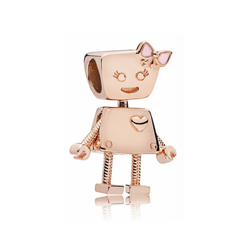 KARNI HOME DCOR NEW Fine 925 Silver Rose Gold Plated Love Dangle Flower Beads Charm Dream Catcher Pendat Fit Original CHARM Bracelet Jewelry