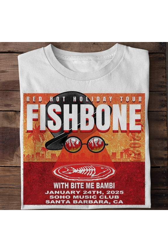 NEW Fishbone Tour 2025 Collection Full Size S to 5XL White T-shirt BM1175