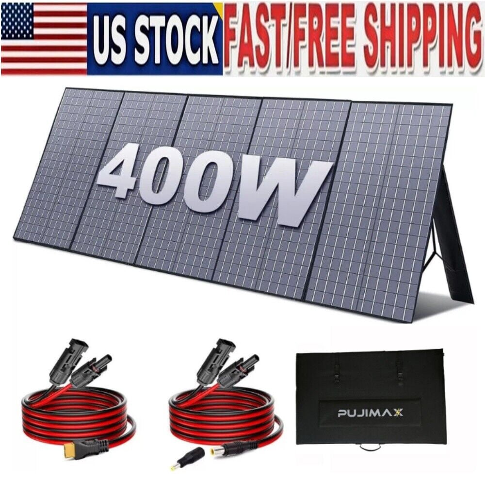 NEW Foldable Solar Panel Kits 400W PUJIMAX Portable Power Station For Generator
