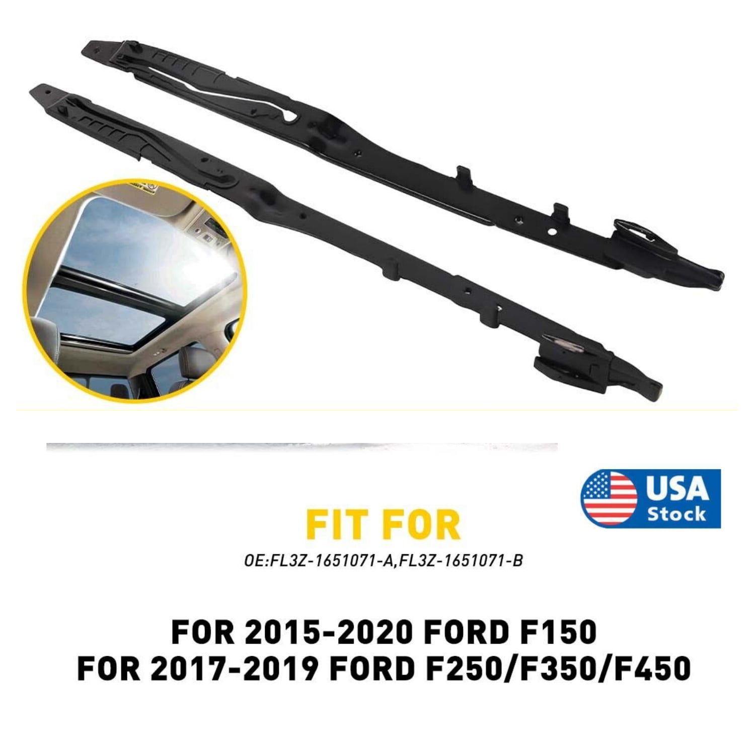 NEW For 152022 Ford F150 Sunroof Moon Roof Guide Track Repair Pair Kit