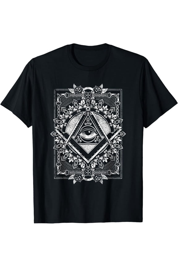 NEW! Freemason All seeing Eye The Masonic Square Compasses T-Shirt - MADE IN USA