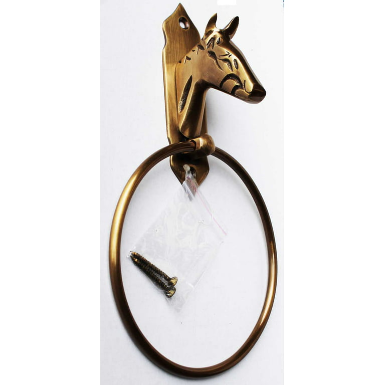 NEW French Solid Brass Horse Head Towel Ring Bath Room Fixtures Rack 6725 
