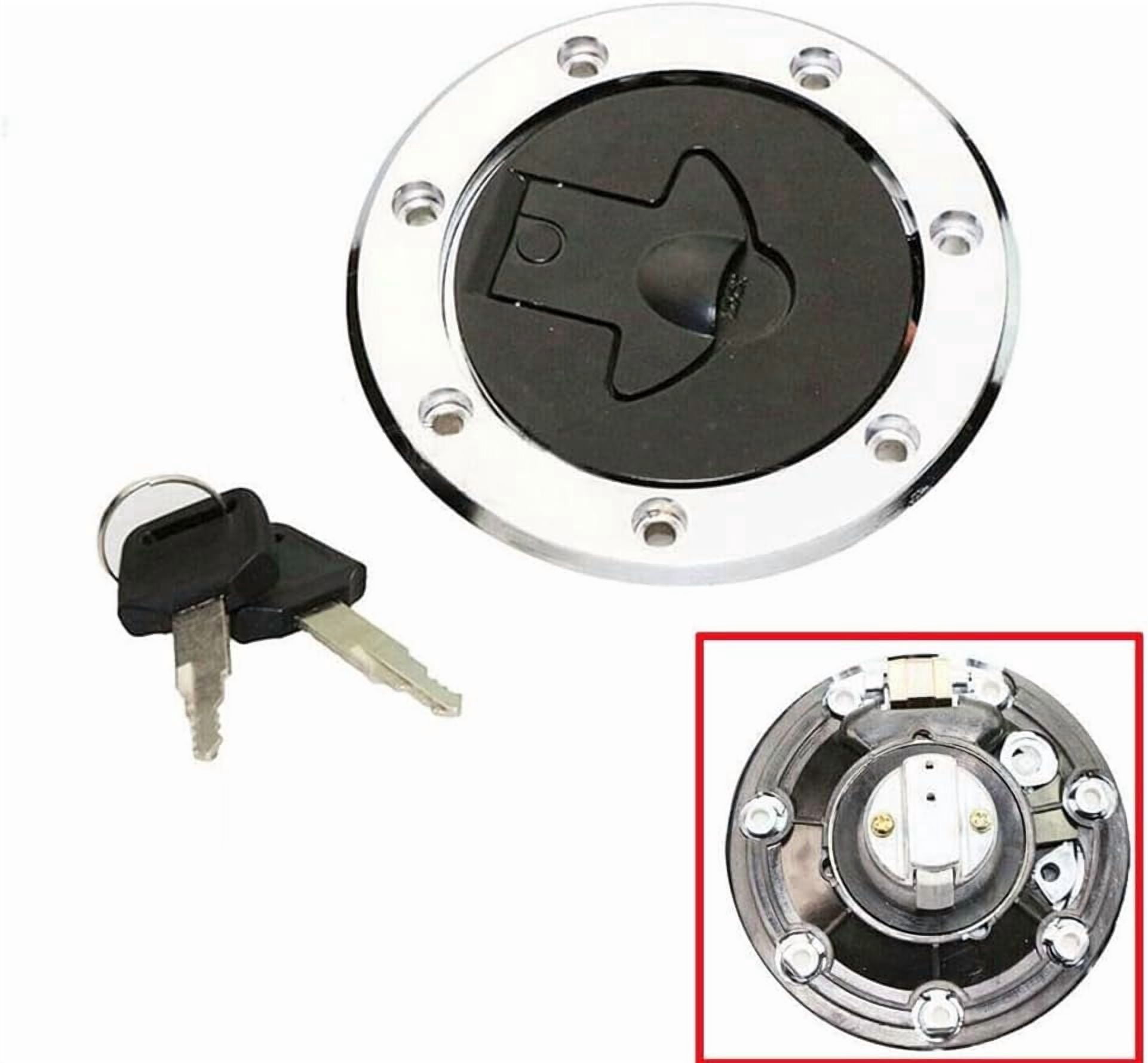 NEW Fuel Gas Tank Cap Cover Lock W/Keys Replacement for 1988-2007 Kawasaki Ninja 250 250R EX250 Replaces 51049-0022 51049-1091 51049-0018