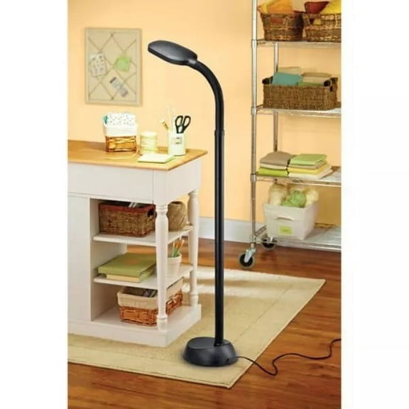 NEW Full Spectrum Daylight Floor Lamp 54 inch Black with adjustable Neck with Xtra Bulb