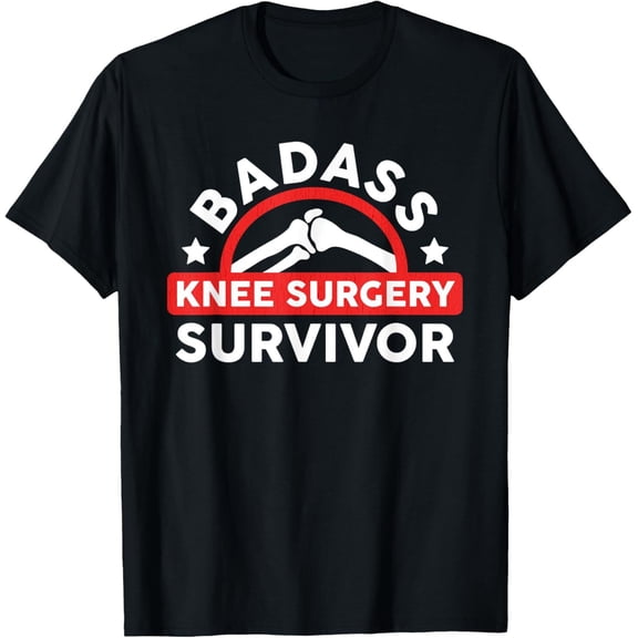 NEW Funny Knee Replacement Titanium Bionic Surgery Get Well Gift T-Shirt S-3XL