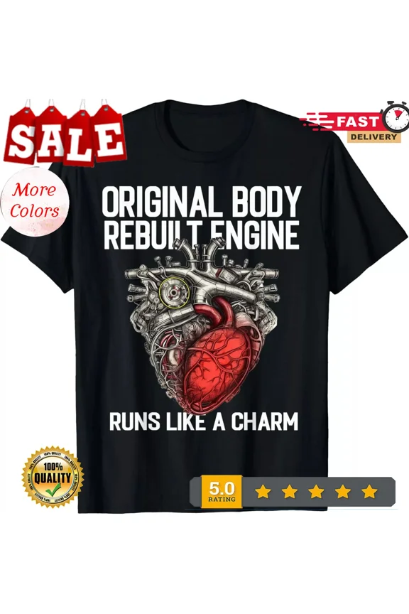 NEW/Funny Open Heart Surgery Bypass Survivor Recovery for Men Gift Unisex T-Shi
