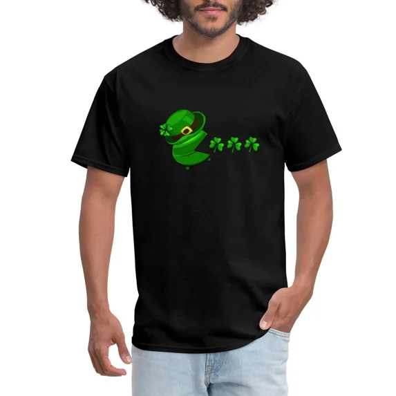 NEW Funny Shamrock Eating | Happy St Patrick's Day Men's T-Shirt